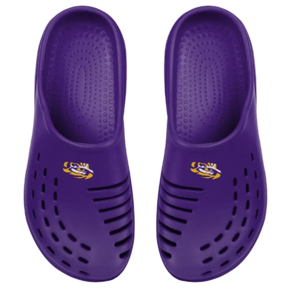 New! Purple with Logo LSU Solid Clog FOCO - Mens L